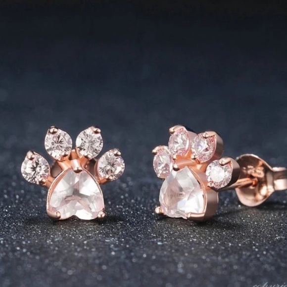 ¥ NEW 18K ROSE GOLD EARRINGS - Picture 2 of 5